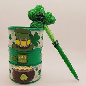Green St. Patrick's Day Shamrock Writing Pen Set (StPat6)